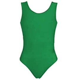 Prime fashions Girls Kids Leotard School Sport Dance Ballet Gymnastics Leotard Top Sleeveless (Jet Green, 11-12 Years)