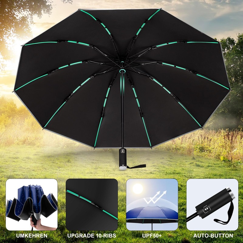 Automatic Open and Close Folding Reverse Umbrella 10 Ribs (3+2
