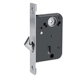 FLEXMAN Patio Door Handle Set, Zinc Alloy Sliding Patio Doors Lock Replacement with Keys for 1.4-1.8Inch Thickness Either Left or Right Handed Door (Brushed Silver)