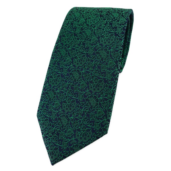 TigerTie Designer Tie Floral Pattern, Green / Black