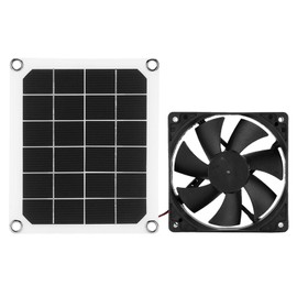 10W Solar Panel Exhaust Fan, High Efficiency Monocrystalline Silicon, USB Charging Outdoor Air Purifier with IP65 Waterproof, for Greenhouse, Pet House, Chicken House, RV