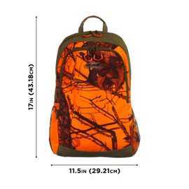 Allen Company Orange Camo Daypack - Hiking, Hunting, Camping Backpack - Orange Camouflage Medium Pack - Backpack for Hiking, Camping or Hunting - Terrain Delta 22.1L Pack: Orange Camo