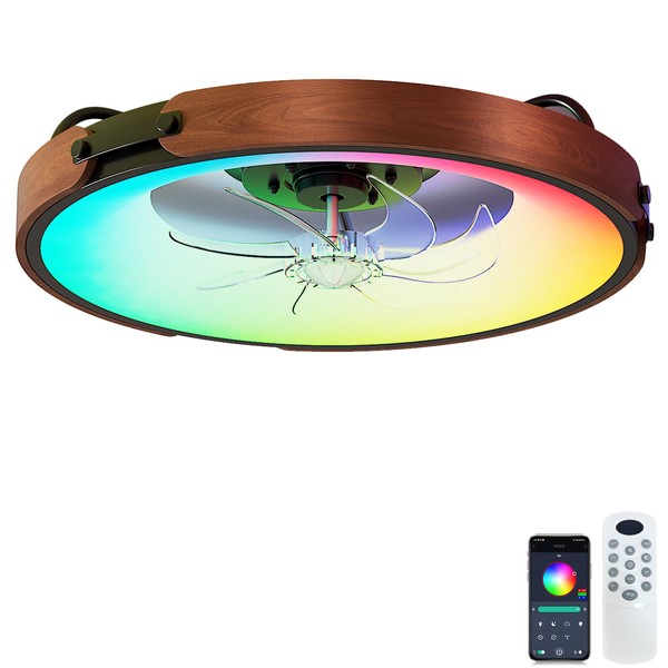 Carrefour 20″ Smart Ceiling Fans with Lights – Low‑Profile Flush