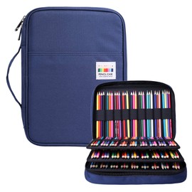BOMKEE Pencil Case For 220 Pencils, Portable Colouring Pencil Organiser, Waterproof Pencil Holder, Pencil Case for Students, Children, Adults, Artists