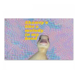 Conank Funny Music Duck Meme Flag Fun Goose Tapestries Poster Wall Decor Garden Yard Banners for College Dorm Bedroom 5x3Ft with 2 Brass Grommets Party Supplies