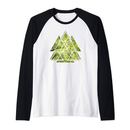 Summer Forest Trees Geometric Triangles | Tree Surgeon Gift Raglan Baseball Tee
