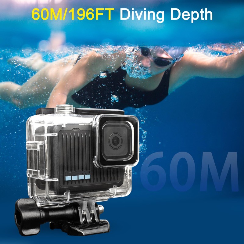 FitStill 148FT/45M Underwater Waterproof Diving Housing Compatible for Go Pro