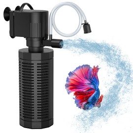 OQTTNEO Aquarium Internal Filter for 20-50 Gallons, Ultra-Quiet Fish Tank Filter Biochemical Filtration 320GPH Powerful Pump Submersible Aquarium Filter Tank Clear Air Supply