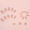 24PCS Gradient Pink Diamond Press On Nails with Glitter –