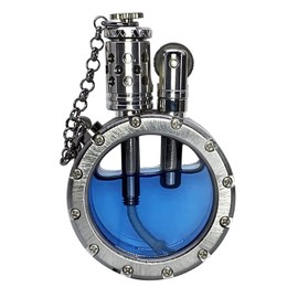 Vintage Antique Lighter with Creative Transparent Bottle Design, Cool Steampunk Kerosene Lighter, Grinding Wheel Ignition Lighter Unique Birthday Gifts for Men Dad Husband (Silver)