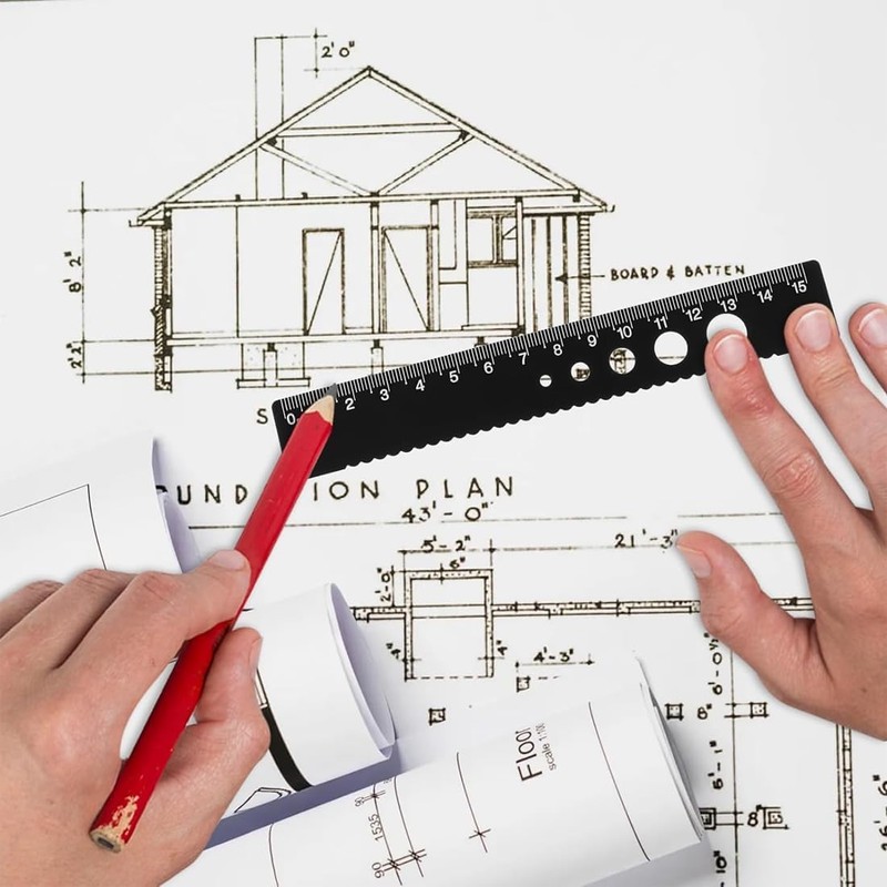 RDNKVB 4pcs Ruler Set Made of Aluminium Alloy Protractor Triangle