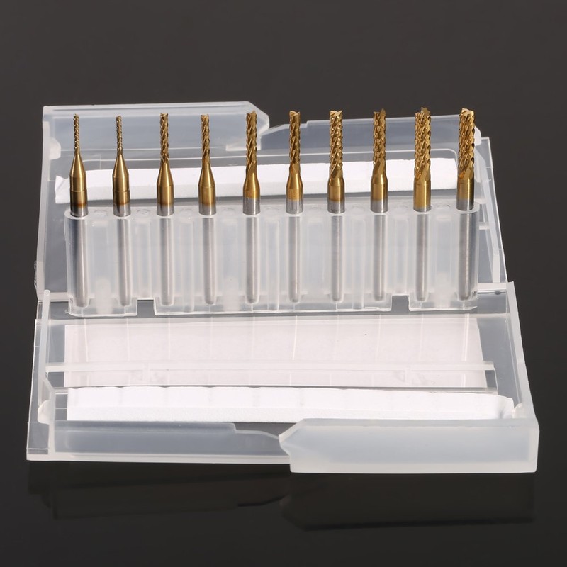 10pcs Carbide End Mills Set, 1-3mm Carbide Square End Mill,Carbide