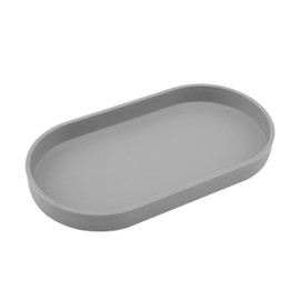 VCREATC Gray Small Tray (10 inch), Oval Tray for Kitchen Counter, Bathtub Bathroom Vanity Items, Countertop Organizer, Coffee Accessory, Bar, Serving Seasoning, Salt and Pepper, Soap, Perfume.