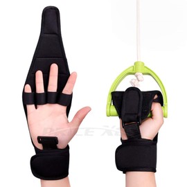 Fingers Support Training Brace, 1 PC Anti Slip Adjustable Thumb & Wrist Splint Rehabilitation Auxiliary Training Gloves, Finger Fixation Finger Separation Strength Training for Stiff Inflexible Hand