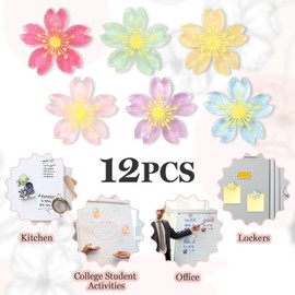 DIFIT Magnetic Whiteboard Magnets for Home, Office, School, Refrigerator, Stationery, Whiteboard, Cherry Blossom, 12pcs