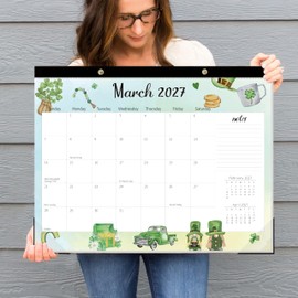 GuassLee Large Desk Calendar 2025-2026 - 19-Month 22" x 17" Desk Calendar Planner Runs from Sep. 2025 to Mar. 2027, with Holiday Watercolor Design for Office School Home