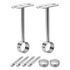 sourcing map Ceiling-Mount Bracket, Wardrobe Pipe Bracket, 32mm Dia, Shower