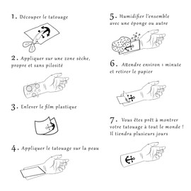 Sheet of 38 Mixed Hypoallergenic Temporary Temporary Tattoos, Roses, Stars, Infinity, Laurel, Bows, Hearts, Butterflies...