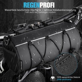 GXCROR Fahrrad Lenkertasche Vordertasche-Rahmentasche Fahrrad mit Schultergurt- Bikepacking Oberrohrtasche [2,4 Liter] 100% Wasserdicht-Fahrradzubehör für Mountainbike und Rennrad