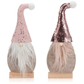 com-four® 2 x Christmas Decoration Santa Figure Made of Felt - Window Sill Decoration for Christmas - Winter Decoration - Christmas Figure - Felt Decoration [Selection Varies] (02 Pieces Santa Claus