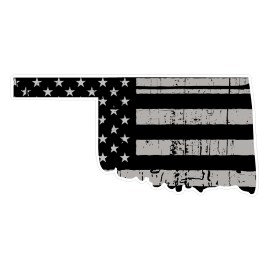 CustomDecal US Oklahoma State (N37) Distressed Flag Vinyl Decal Sticker Car/Truck Laptop