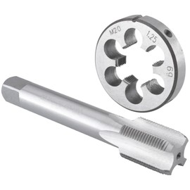 Burkit M20 X 1.25 Tap and Die Set, M20 x 1.25 Machine Thread Tap and Round Die Right Hand
