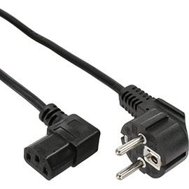 InLine® Power cable, InLine®, angeled, black, 0.5m