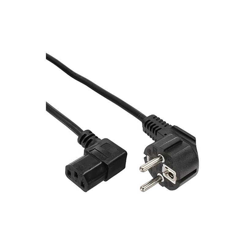 InLine® Power cable, InLine®, angeled, black, 0.5m