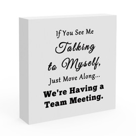 Funny Office Sign Humor Office Desk Decor for Women Men Wooden Box Sign Decor for Home Office Gift for Women Coworker Colleague Friends Employees Boos Cubicle Decor Accessories Cute Office Decor Sign