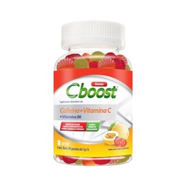 C-Boost - Gomitas con Cafeína, Vitamina C y Vitamina B6 – Suplemento alimenticio en formato gomitas, con una combinación de cafeína, vitamina C y vitamina B6 – 90 Gomitas/Pack