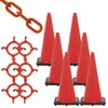 Mr. Chain Traffic Cone and Chain Kit, Traffic Orange, 28-Inch