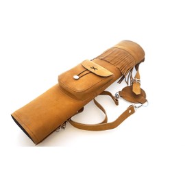starlingukpk Traditional Archery Suede Leather Back Quiver. (Honey Brown)