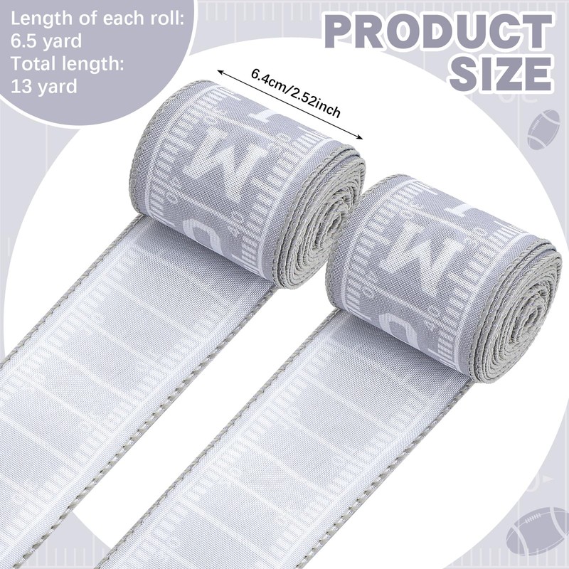 Waydress 2 Rolls 13 Yards Homecoming Wired Edge Ribbon, 2.5