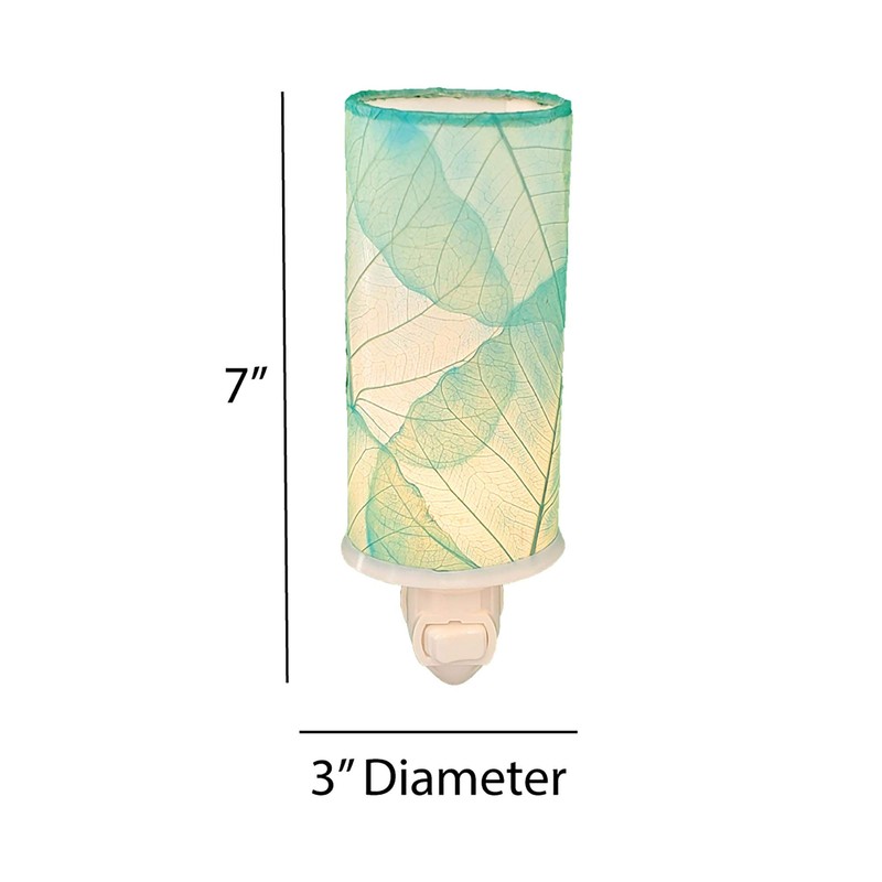 Eangee Home Design Cylinder Night Light Sea Blue Shade Made