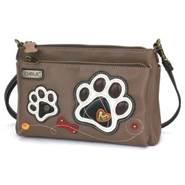 Chala RFID Protected Vegan Leather Deluxe Crossbody Bag Multi-Color (Brown_ PAW)