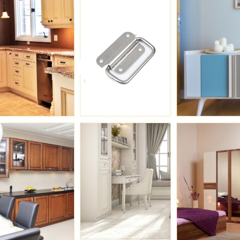 2 Pcs Chest Box Handles Drop Ring Pull Handle Stainless