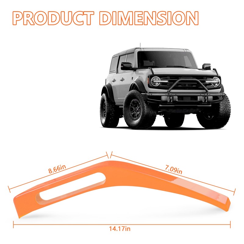 Trim Cover Exterior for Ford Bronco 2021-2026 2/4-Door 2PCS (Orange)