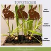 Garden Stake Easter Decoration Rabbit – Set of 3 Rust