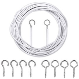 Welidoyaa Net Curtain Wire and Hooks Set 4M Curtain wire and includes 8 Eyes & 8 Hooks