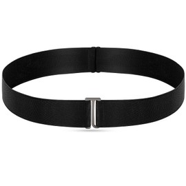 Upgesy No Show Invisible Elastic Belt for Women Men, Elastic Web Strap Waist Stretch Belt with Flat Buckle