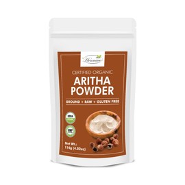 hennaco Organic Aritha Powder | Soap Nut Powder for Hair | Pure & Natural Reetha Powder | No Preservatives| Chemical Free | Aritha Powder for Skin and Hair | 114 Grams (4 OZ)