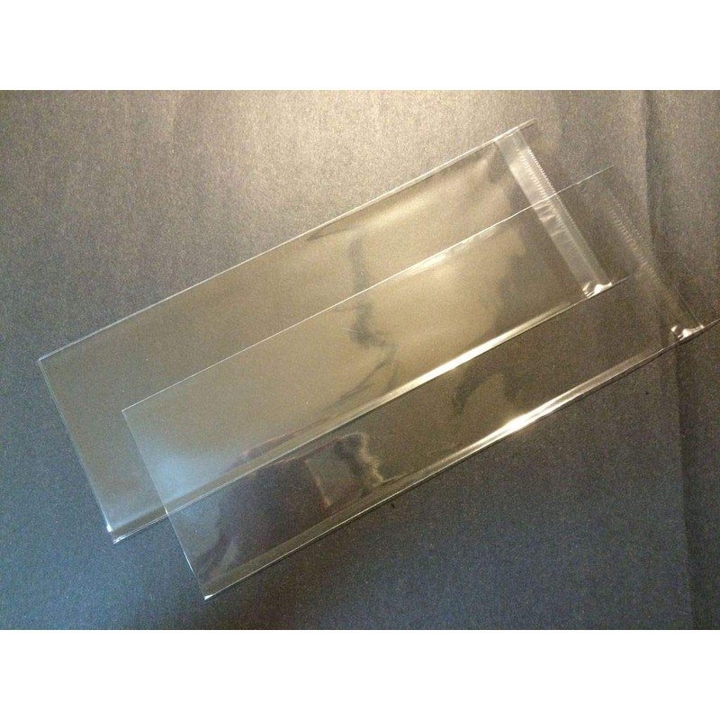 UNIQUEPACKING 100 Pcs 3x8 Clear Resealable Recloseable Cellophane/Cello Polypropylene Bags