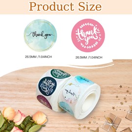 YOJO Thank You Stickers,1000 Pcs 1 Inch Thank You Stickers for Baking Packaging Envelope Seals Small Business,Thank You Labels for Party Wedding Birthday