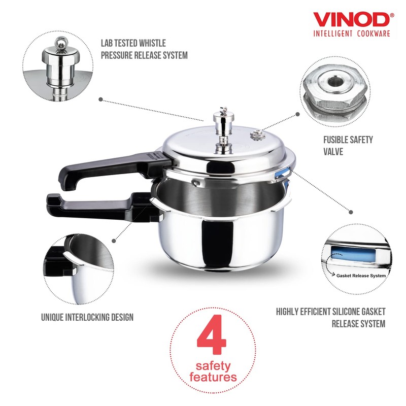 Vinod Pressure Cooker Stainless Steel – Outer Lid - 3