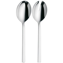 WMF Lyric Salad Servers Set of 2 Serving Spoons Cromargan Protect Stainless Steel Partially Matted Extremely Scratch-Resistant