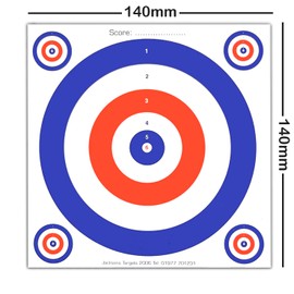 100 PAPER TARGETS (25 of each design) Air Gun Pistol Rifle Pellet 14x14cm 100gsm Paper Fun Shooting Gun Training Practice Airsoft Shooting Black/White (4 Designs)