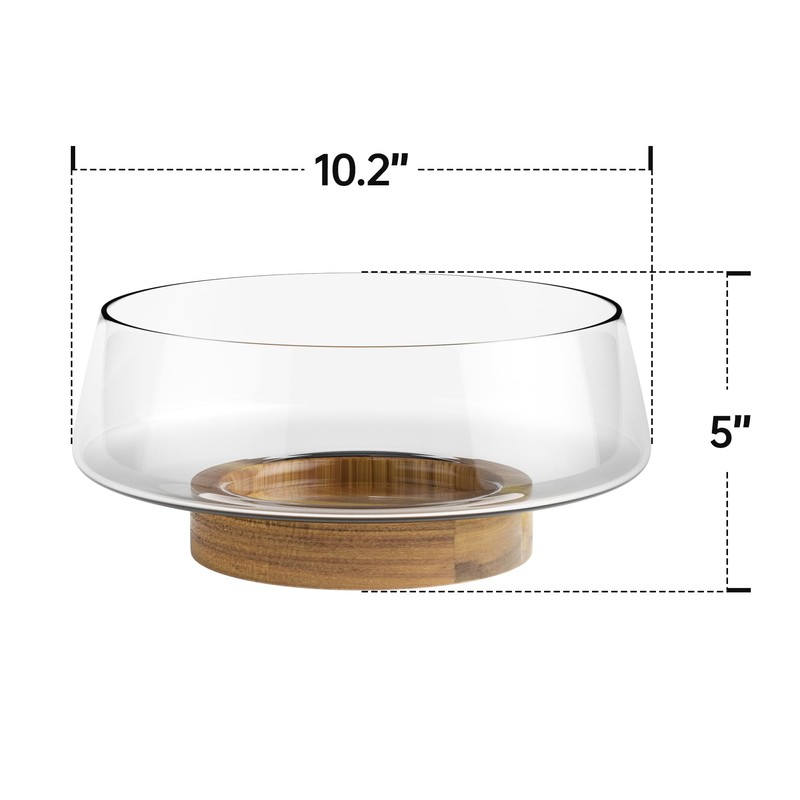 KITEISCAT Extra Large Glass Salad Bowl Set - Party Salad