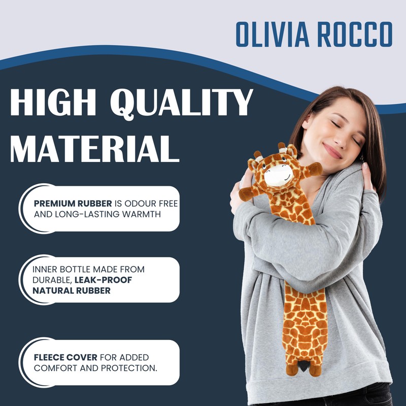 Olivia Rocco Extra Long Hot Water Bottle with Super Soft