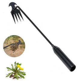 Garden Weed Pulling Tool Uprooting Weeding Tool, Weed Puller Tool, 2025 New Portable Garden Weeding Tool, 15.7in Weeder Tool, 4 Teeth Weeding Artifact Uprooting Weeding Tool Black