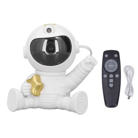 Spaceman Projector Light 8 Projection Effects 360 Degree Rotation Star Projector Night Light with Remote Control for Bedroom Indoor 5W White